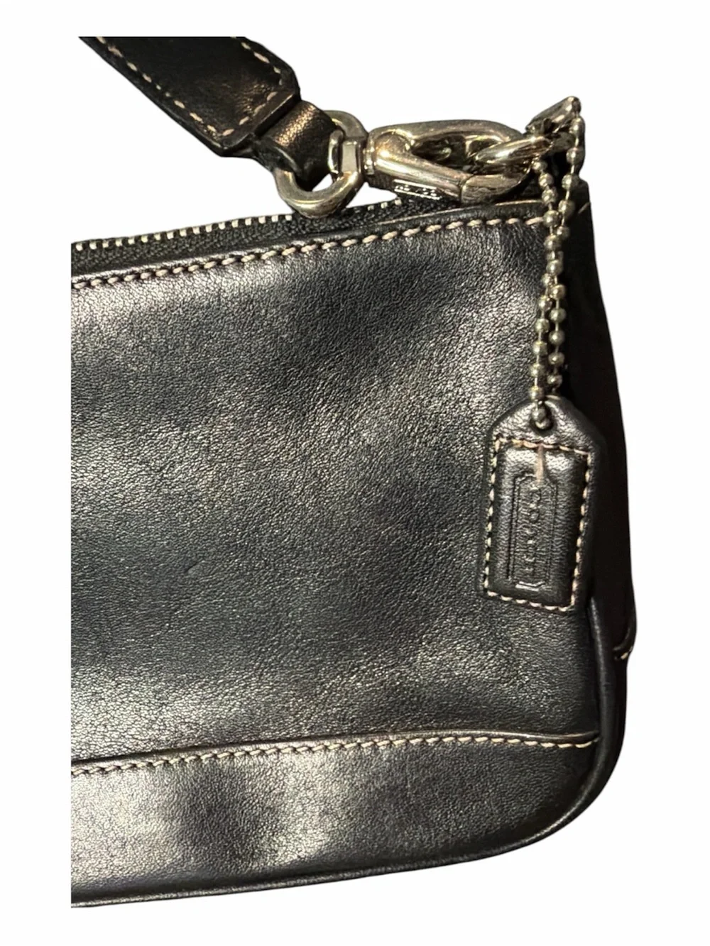 COACH 7785 Hamptons Demi Black Leather Shoulder Bag Y2K B2K-7785
